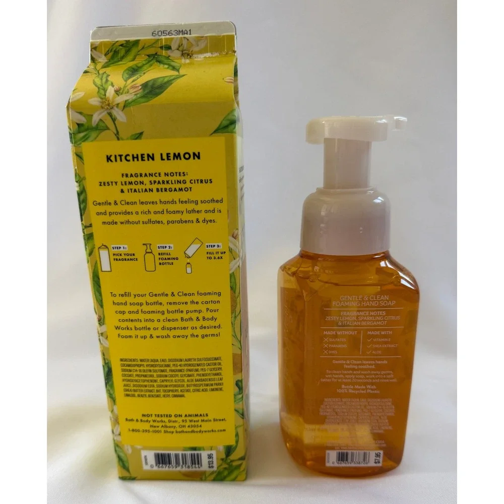 Bath & Body Works Kitchen Lemon Foaming Hand Soap 8.75oz and 32oz Refill Set